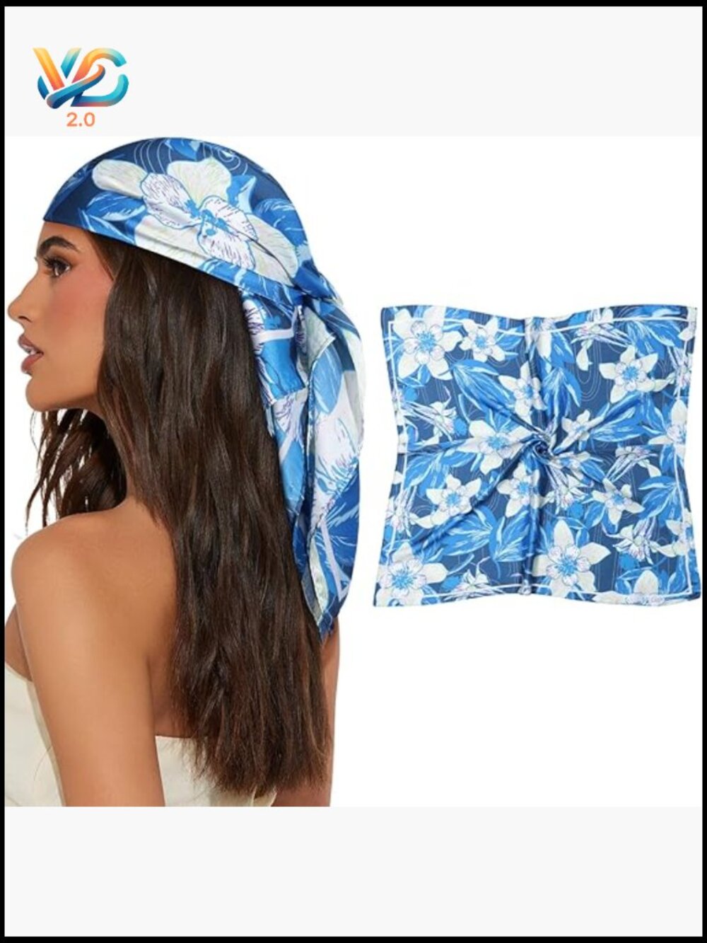 27.5" Square Satin Head Scarf Silk Bandana for Women Hair Wrap